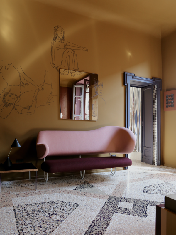 The Wall Sofa with 'Vidar' upholstery in the colour '526' on the back and '582' on the seat.