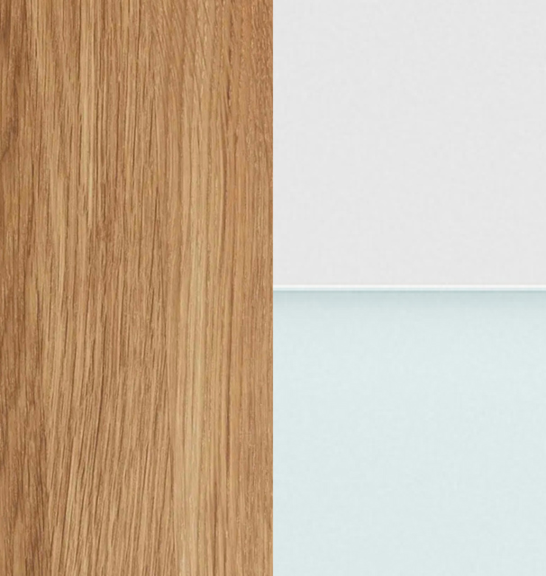 Oak Dark Oil / White / Light Blue