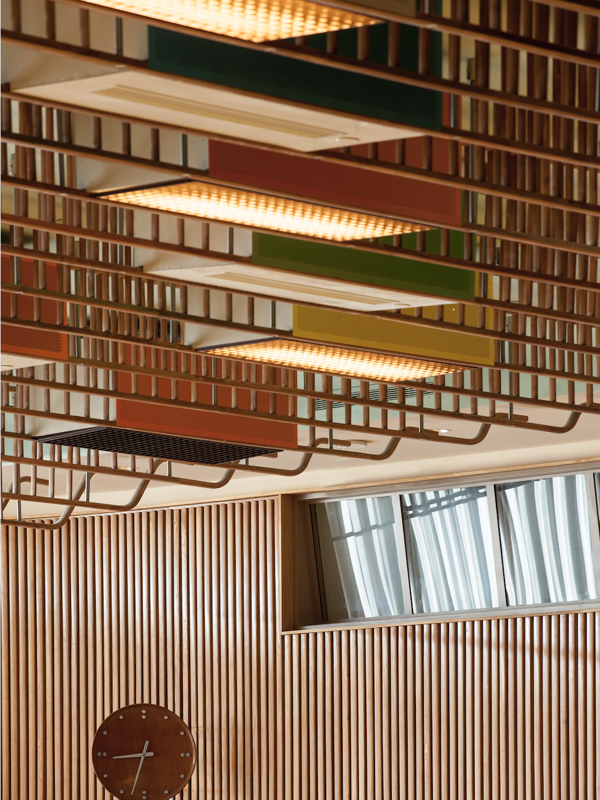 The Sideboard in walnut with trays in the warm color scheme.