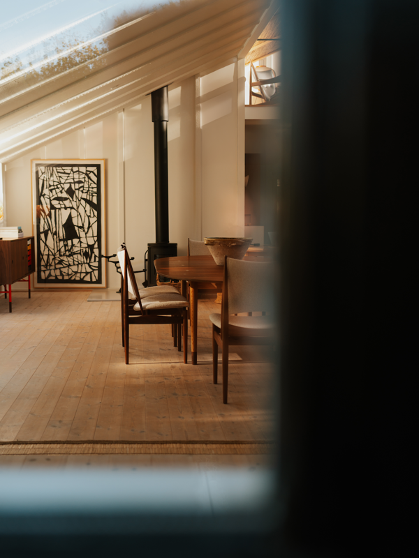  The Small Silver Table in walnut with sterling silver inlays, oak frame, and walnut feet, fully extended with two extension leaves.